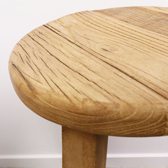 Parq Wooden Stool Round Natural - SOUK COLLECTIVE