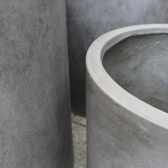Medium Concrete Mikonui Cylinder Planter - 3 Colours - SOUK COLLECTIVE