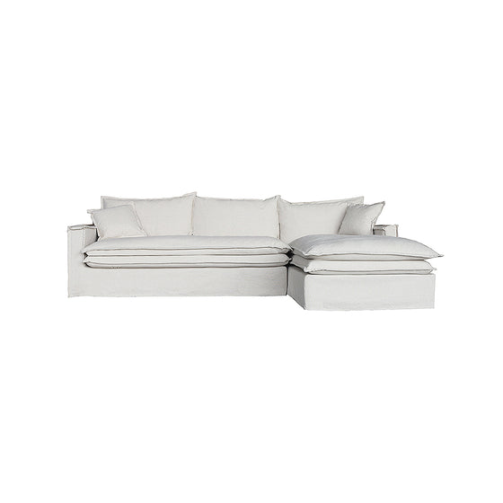 Orlando Linen Chaise Right Ivory - SOUK COLLECTIVE
