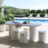 Solona Outdoor Concrete Table White - SOUK COLLECTIVE