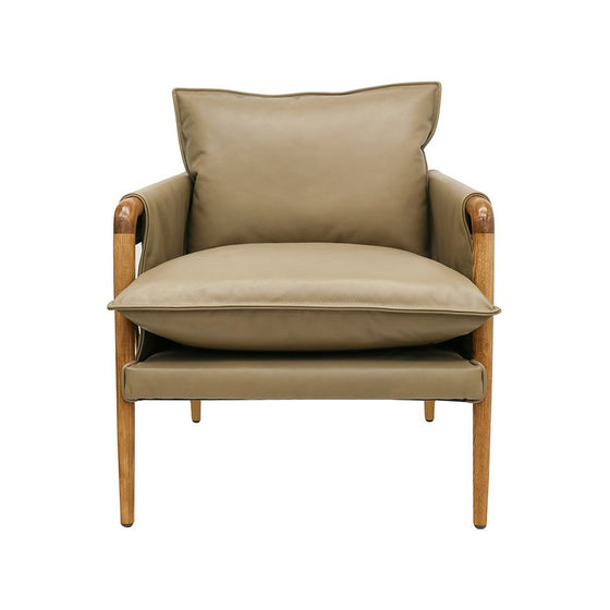 Saddle Leather Armchair - Beige - SOUK COLLECTIVE