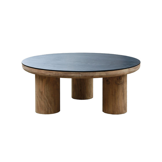 Danika Pine Round Coffee Table - SOUK COLLECTIVE