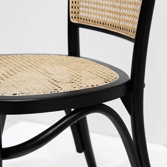 SOUK COLLECTIVE - Bentwood Rattan Dining Chair Black